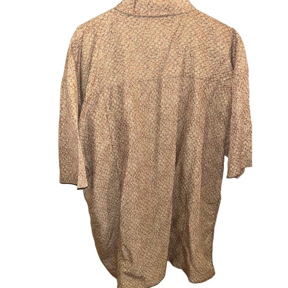 Sean John Short Sleeve Shirt Button Up Beige Geometric XXXL Made in Korea - Picture 3 of 10